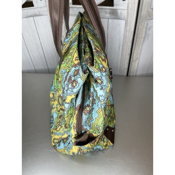 Kathy Van Zeeland Floral Pattern Large Duffle Bag Weekend Overnight Retro Print - Picture 4 of 12